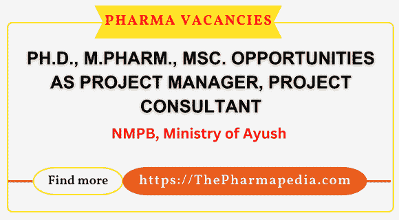 Project Manager, Ph.D., M.Pharm, Pharmapedia