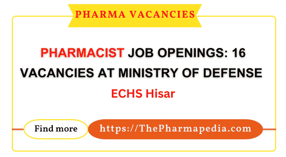 Pharmacist Jobs, Ministry of Defence Recruitment, ECHS Vacancies, Government Pharmacist Jobs, Defence Healthcare Careers, Pharmacist Vacancy 2025, ECHS Job Opportunities, Pharmacist Recruitment Notification, Pharmapedia