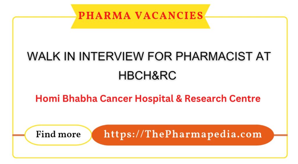 WalkInInterview, PharmacistJobs, HBCH&RC, HealthcareCareers, PharmacyJobs, JobOpportunities, InterviewAlert